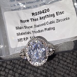 More Than Anything Else Silver Ring with Diamond Cubic Zirconia